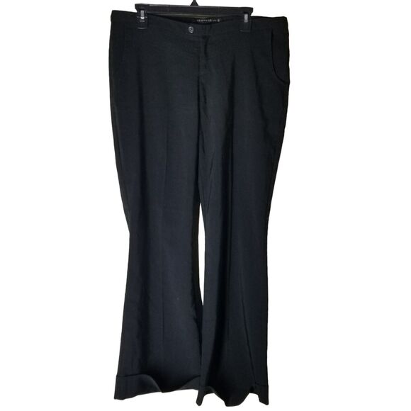 Rampage Womens Size 13 Black Solid Flared Trouser Dress Pants - Picture 1 of 10